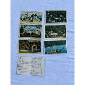 Vintage Ridgecrest Baptist Assembly in NC Postcards and Guest Receipt Lot of Six